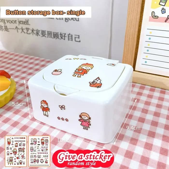 Boîte de rangement de bureau à boutons Ins, boîte de rangement mignonne avec couvercle, Mini boîte d