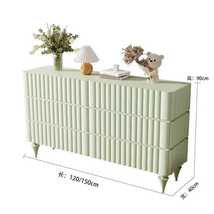Vitrine sur pied vert crème pour filles