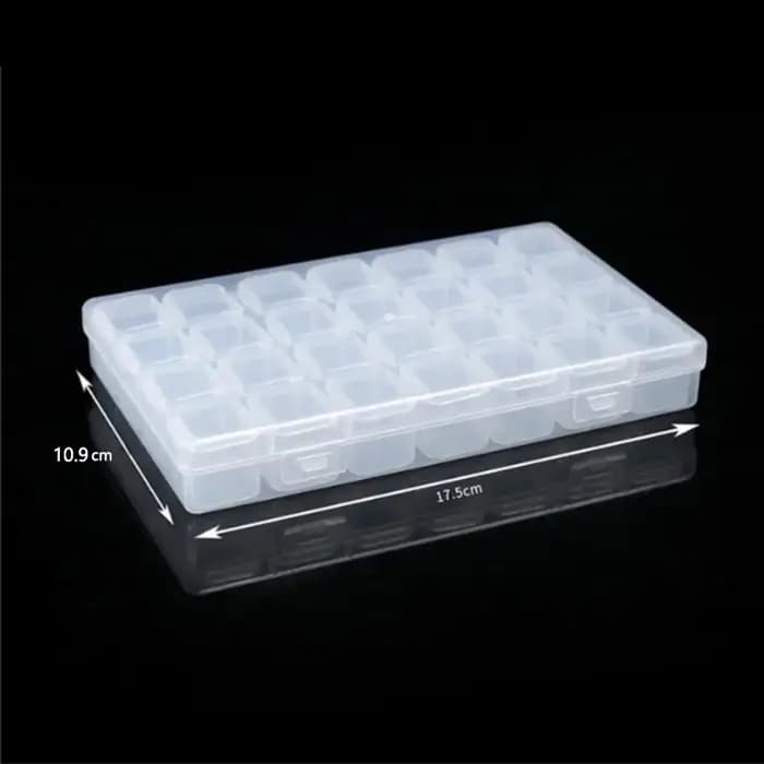 Boîte de rangement compacte en PP 56/28Grid, idéale pour ranger les perles, les outils à ongles et l