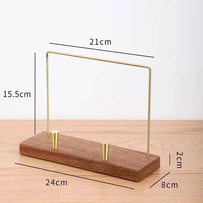 Support de rangement pour disques vinyles, bois massif et laiton, Style Texture Premium, présentoir