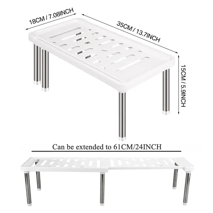 Étagère de rangement rétractable et extensible pour armoire