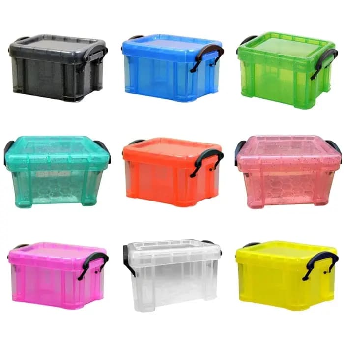 Mini boîte en plastique avec couvercle verrouillable