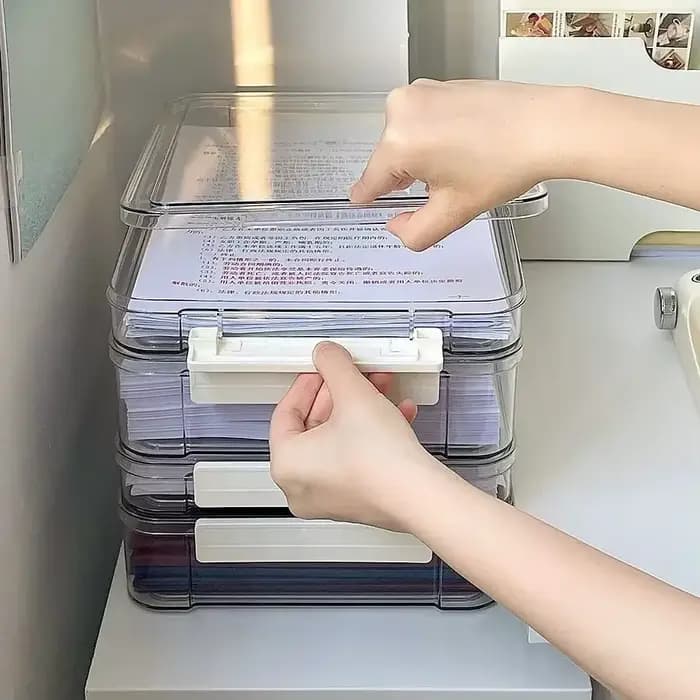 Nouvelle boîte de rangement de papier de bureau en acrylique Transparent