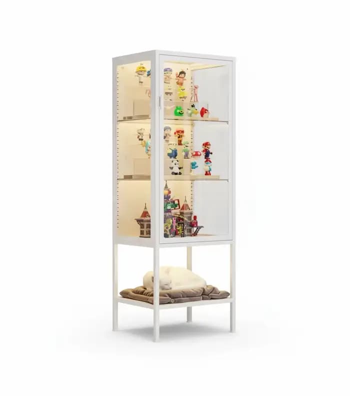 Vitrine pour figurines d'action, armoire de rangement en acier et verre, armoire en fer anti-poussiè
