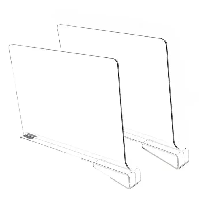 Lot de 2/4/6/8 organiseurs transparents pour étagères de placard, panneaux de séparation pour biblio