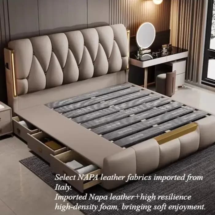 Lit Queen Size avec rangement