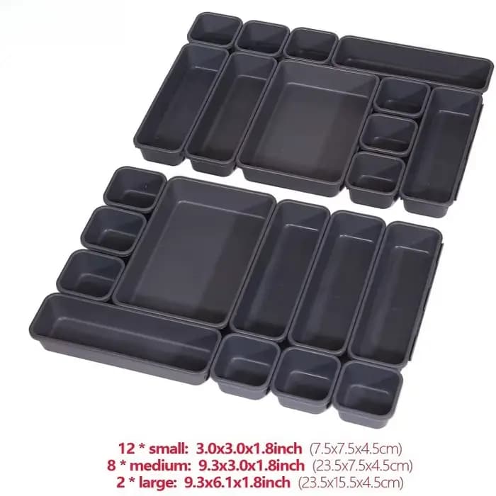 Organisateur de tiroir en plastique emboîtable, boîte de rangement pour tiroir, style simple, organi