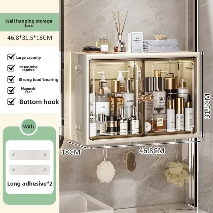 Organisateur mural pliable – Étagère de salle de bain sans perceuse pour cosmétiques, support de ran