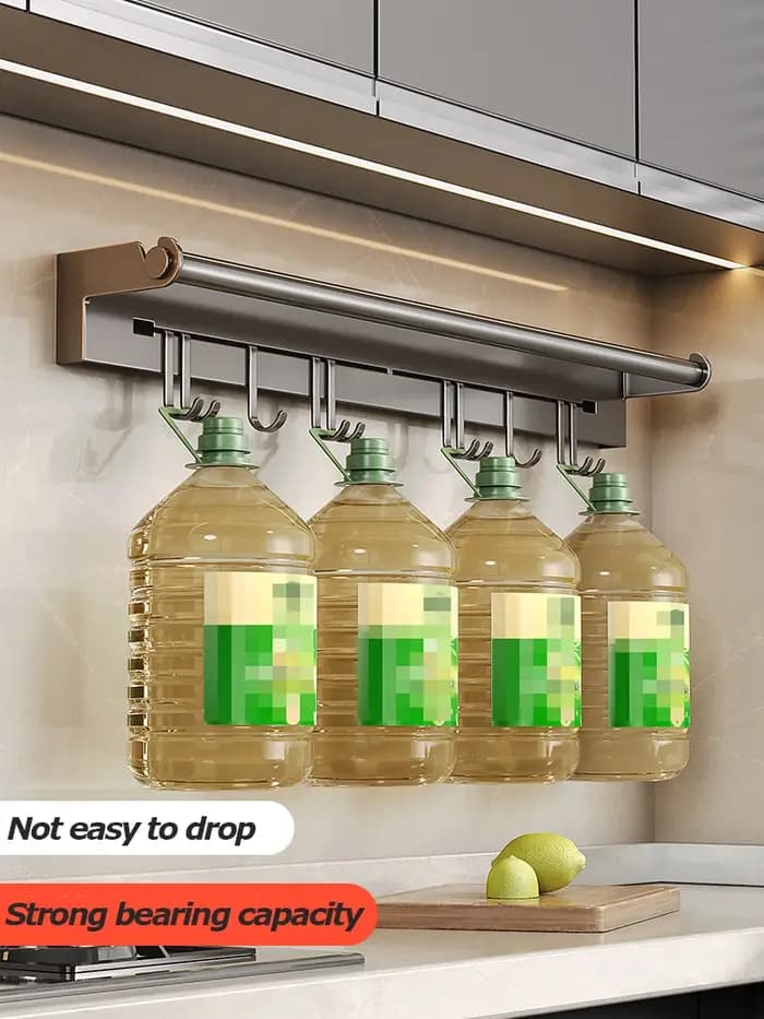 Étagère murale en acier inoxydable pour essuie-tout de cuisine avec crochet