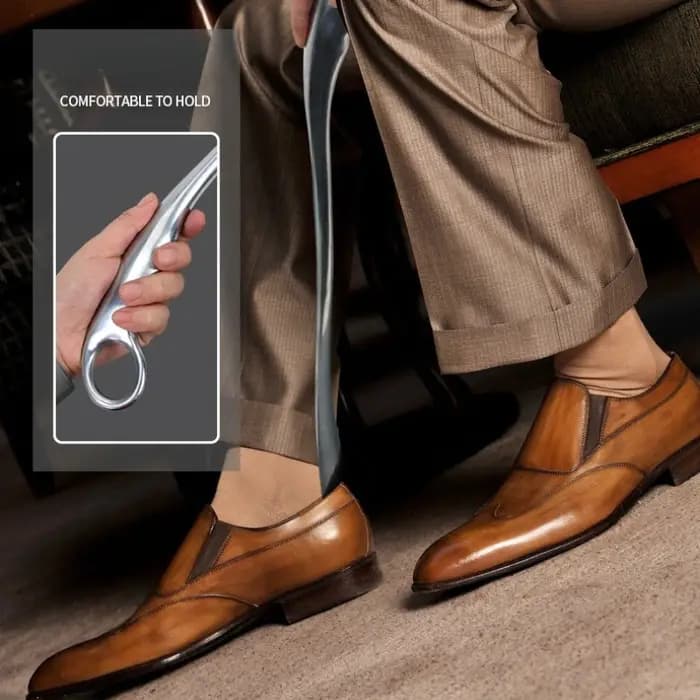 Nouvel embout à chaussures long en alliage, lisse, robuste et durable, avec poignée incurvée confortable, sans besoin de s'agenouiller