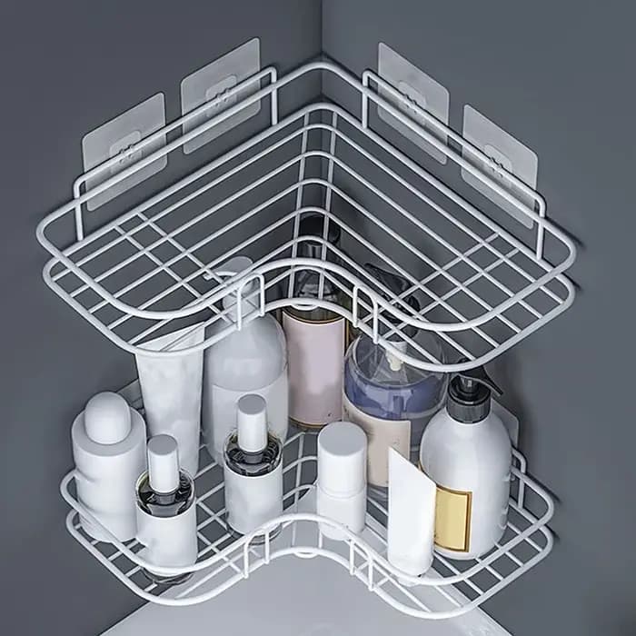 maveraWhite étagère triangulaire de salle de bain aucun perçage requis support de rangement de cuisine mural