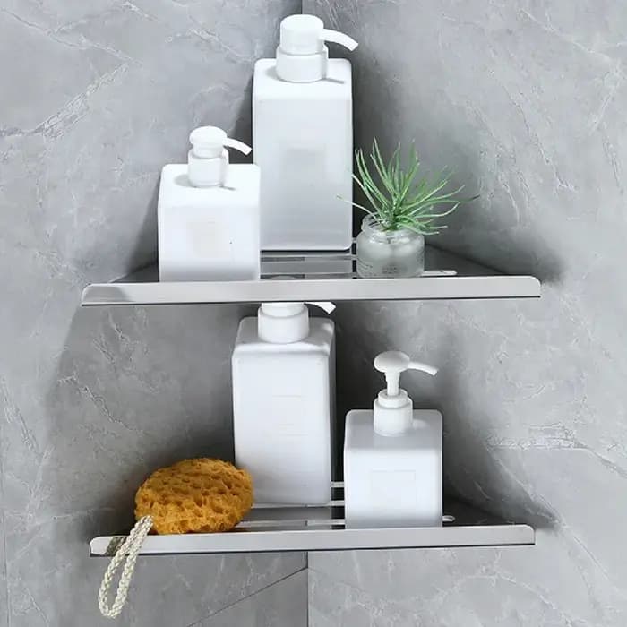 Étagère d'angle de salle de bain sans perçage en acier inoxydable 304