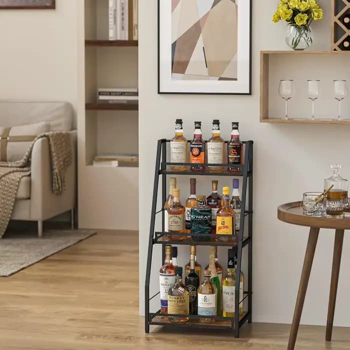 Casier à vin en bois, étagère de rangement multicouche sur pied