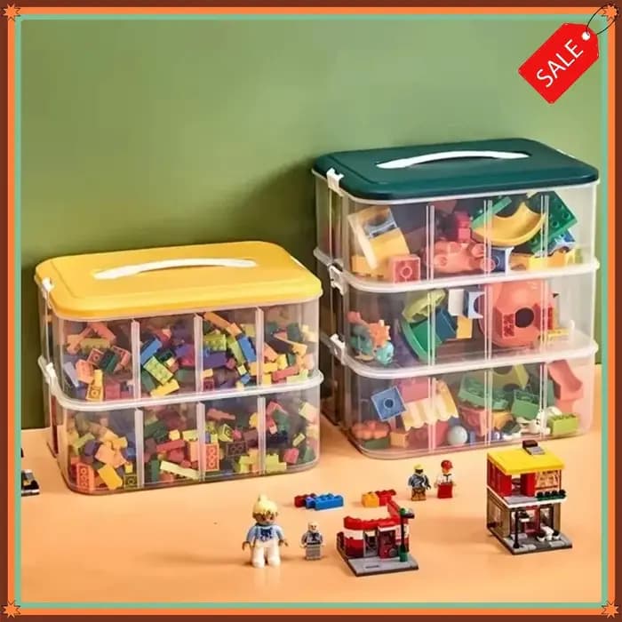 Boîte de rangement empilable en plastique transparent