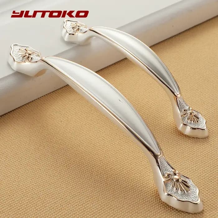 YUTOKO poignées d'armoire Zinc Aolly blanc armoires de cuisine porte tire boutons de tiroir mode européenne poignée