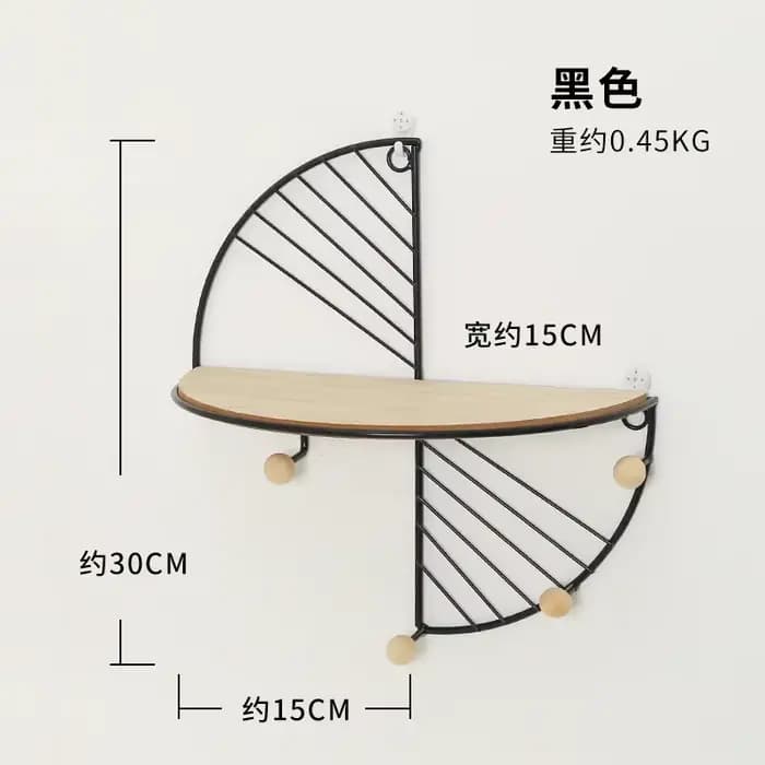 Étagère de rangement murale en forme d'éventail
