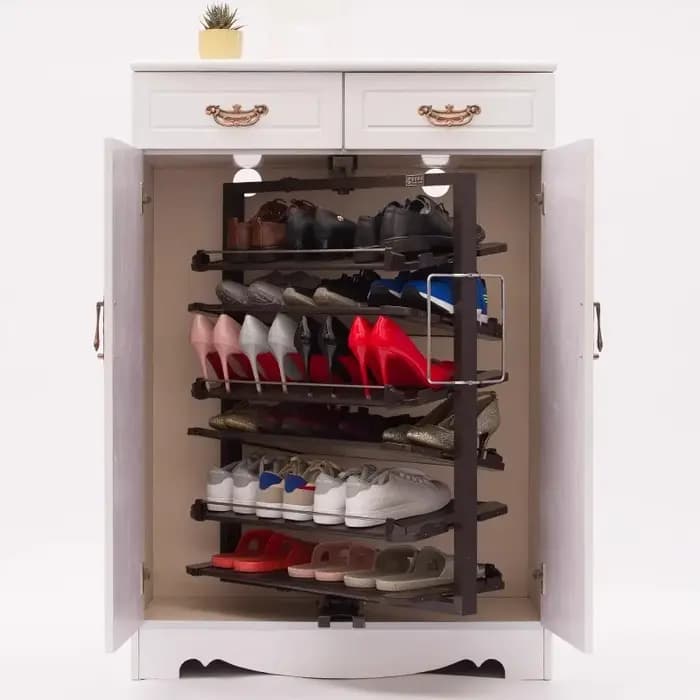 Armoire de rangement de chaussures rotative à 360 degrés