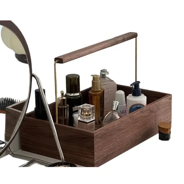 Plateau de rangement de cosmétiques en bois massif
