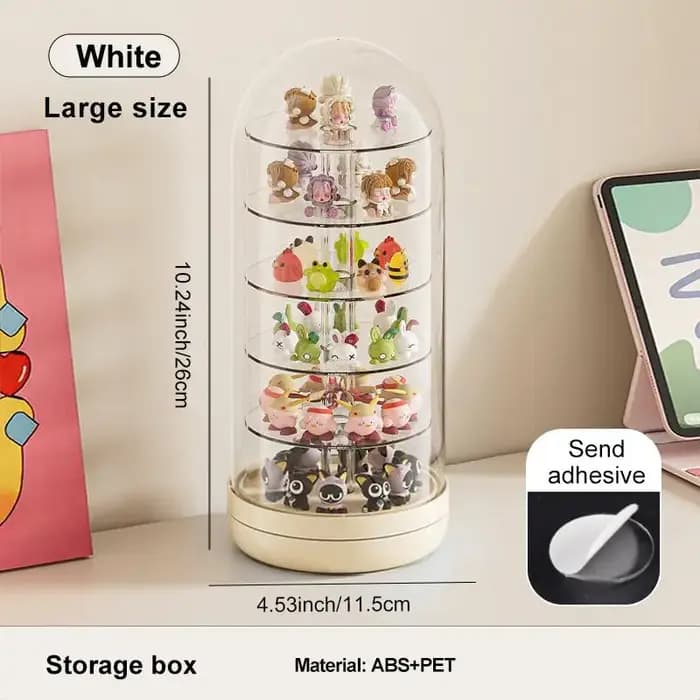 Boîte de présentation rotative transparente - Rangement multi-couches de grande capacité avec couvercle