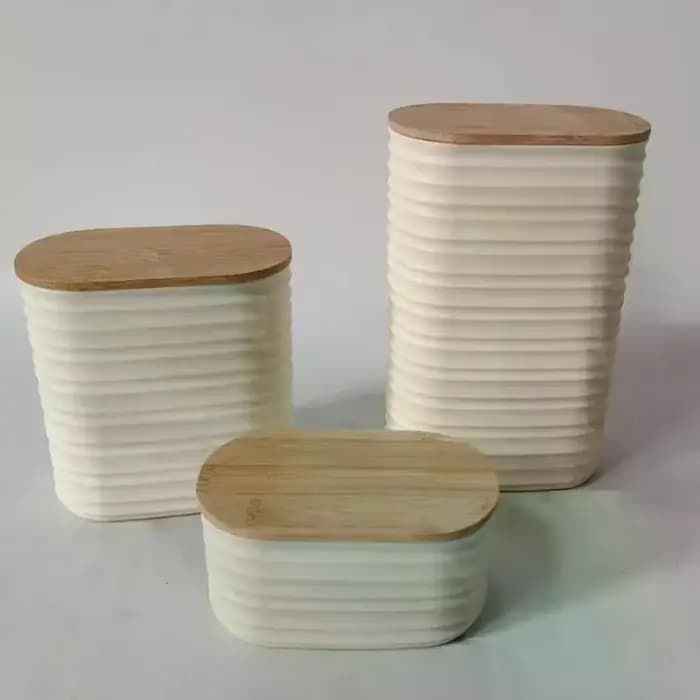 Pot de conservation alimentaire en bois avec couvercle - Contenant de rangement de cuisine hermétique avec couvercle pour un rangement et une organisation efficaces de la garde-manger