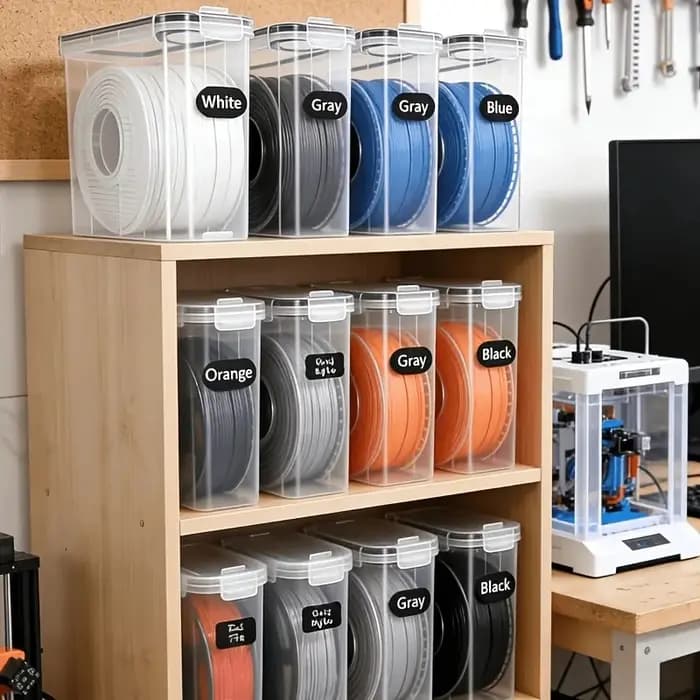 Armoire de rangement transparente anti-humidité et anti-poussière pour filament d'impression 3D avec joint d'étanchéité pour l'organisation
