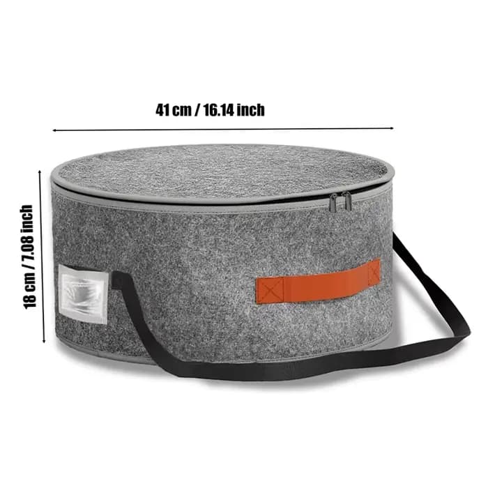 Grande boîte à chapeaux circulaire pliable en feutre
