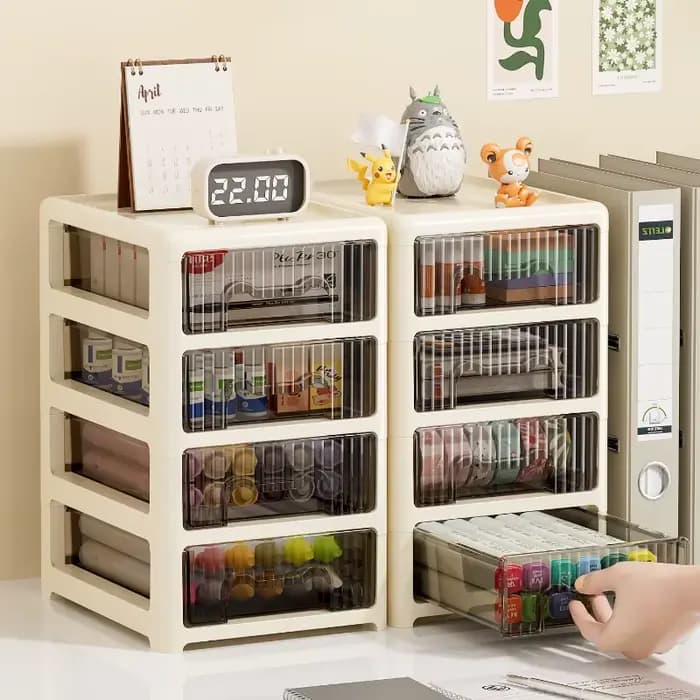 Boîte de rangement de bureau à tiroir, boîte d'organisation de fichiers de papeterie de bureau, coiffeuse, boîte de rangement de rouge à lèvres et de cosmétiques