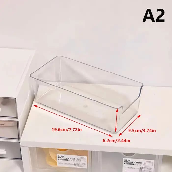 Boîte de rangement en acrylique transparente pour cosmétiques de bureau, masques faciaux et produits de soin, idéale pour dortoir et réfrigérateur