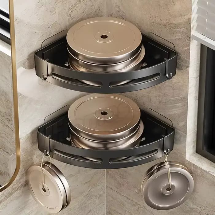 Étagère d'angle murale sans perçage pour salle de bain