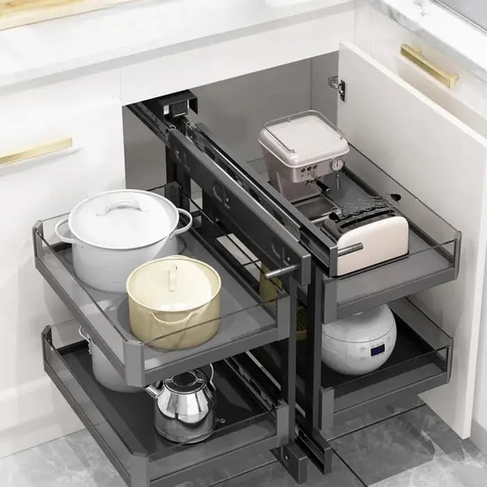 Supports de rangement d'angle extractibles