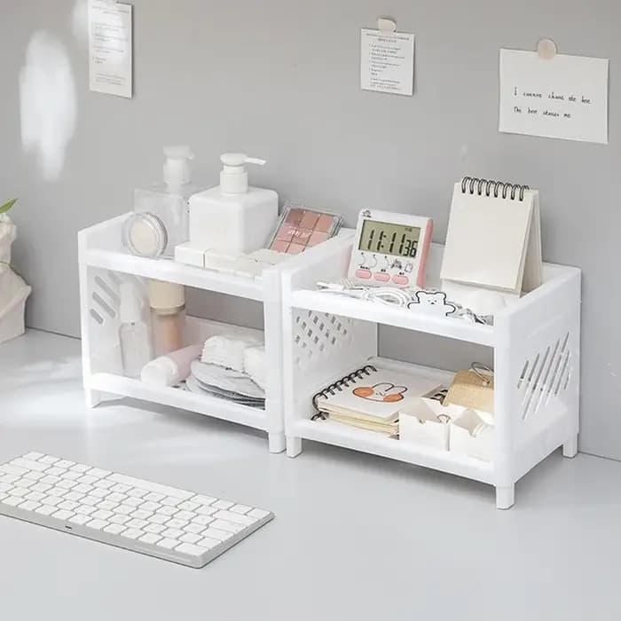 Étagère de rangement en plastique Double couche