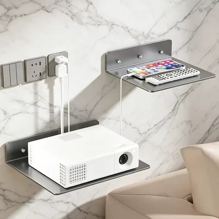 Étagère Murale Flottante en Acier pour Rangement de Routeur