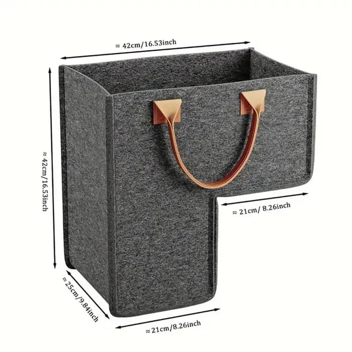 Sac de rangement en feutre en forme de L pour escalier, organisateur pliable gain de place, panier grande capacité avec poignées pour placard domestique