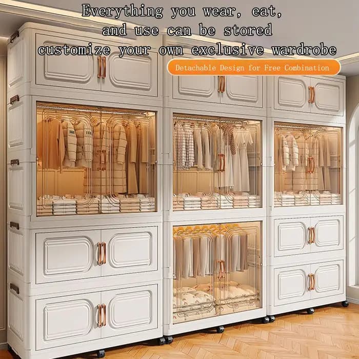 Armoire pour enfants, armoire de chambre à coucher, armoire pour bébé, armoire de rangement pour vêtements, armoire en plastique pliable simple, vente directe