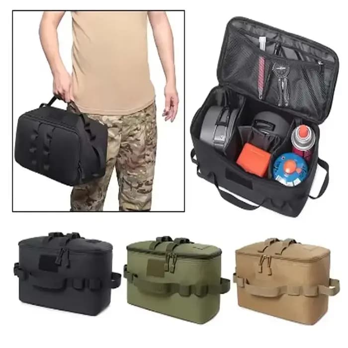 Sac de Rangement Grande Capacité pour Camping en Plein Air – Idéal pour Bouteilles de Gaz, Récipients, Ustensiles de Pique-nique et Piquets de Sol – Organisez Votre Équipement
