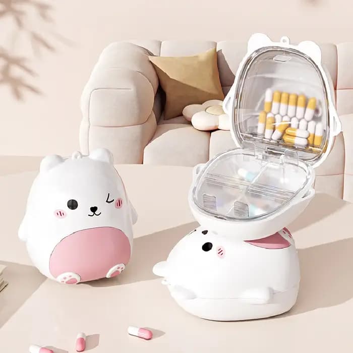 Mini boîte de rangement de bijoux de dessin animé ours Portable