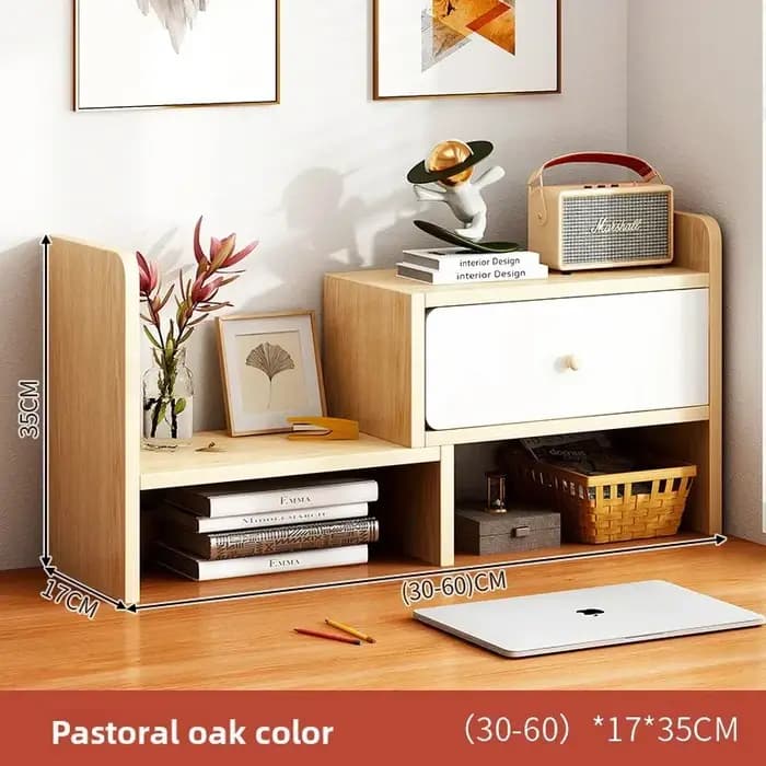 Étagère de rangement de bureau, étagère de rangement pour bureau, étagère de bureau simple multi-niveaux télescopique, petite bibliothèque de bureau à domicile
