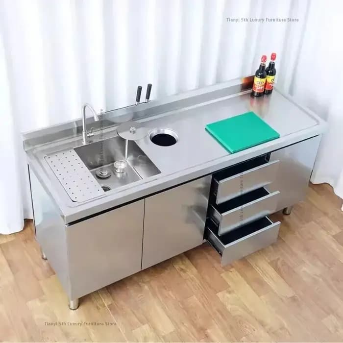 Armoire d'évier nordique en acier inoxydable