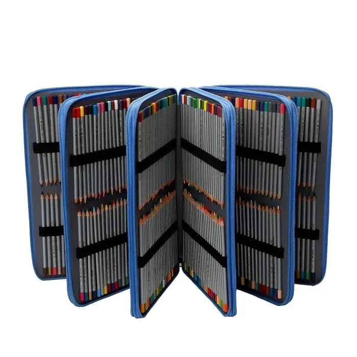 Boîte de rangement pour crayons colorés à 5 couches et 480 fentes avec fermeture à glissière