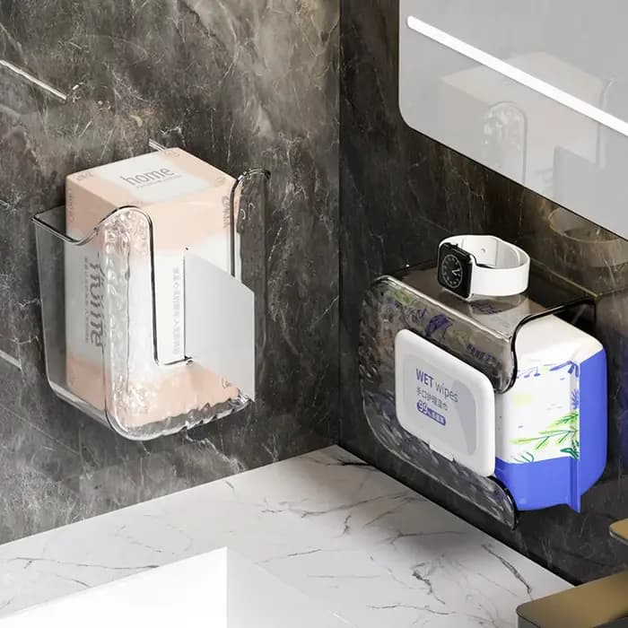 Boîte porte-papier hygiénique sans poinçon