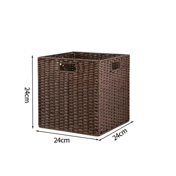 Boîte de rangement tissée à la main, grand panier de rangement pour vêtements tissés, cuisine, chambre à coucher, salon, vêtements d'épicerie, organisateur d'articles divers