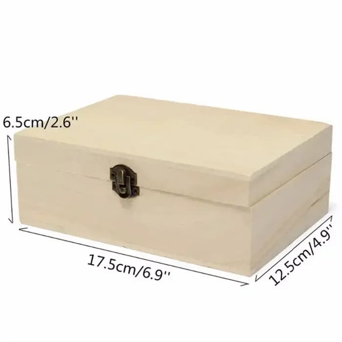 Boîte de rangement en bois naturel avec couvercle
