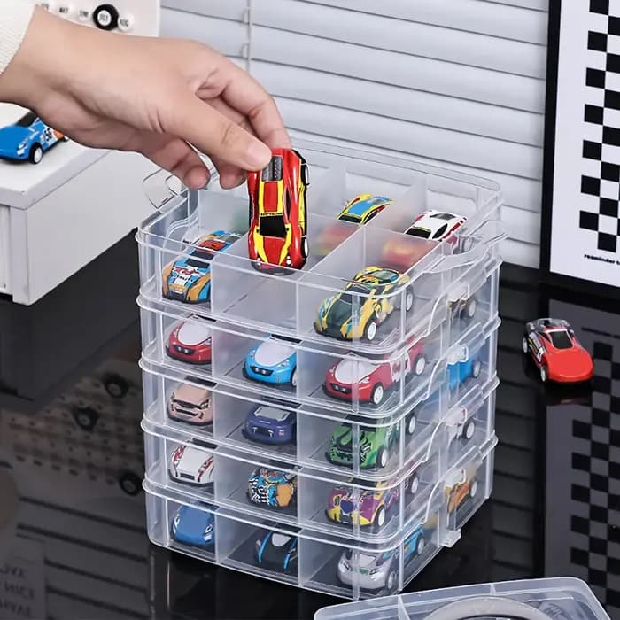 1 boîte de rangement transparente et minimaliste pour jouets