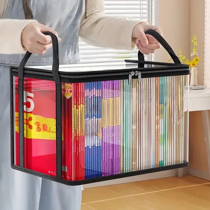 Boîtes de rangement transparentes avec couvercle rabattable - Grands bacs