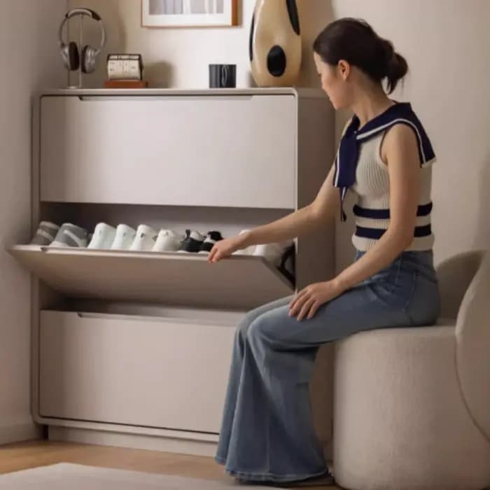 Étagère à chaussures Ultra fine de luxe en bois
