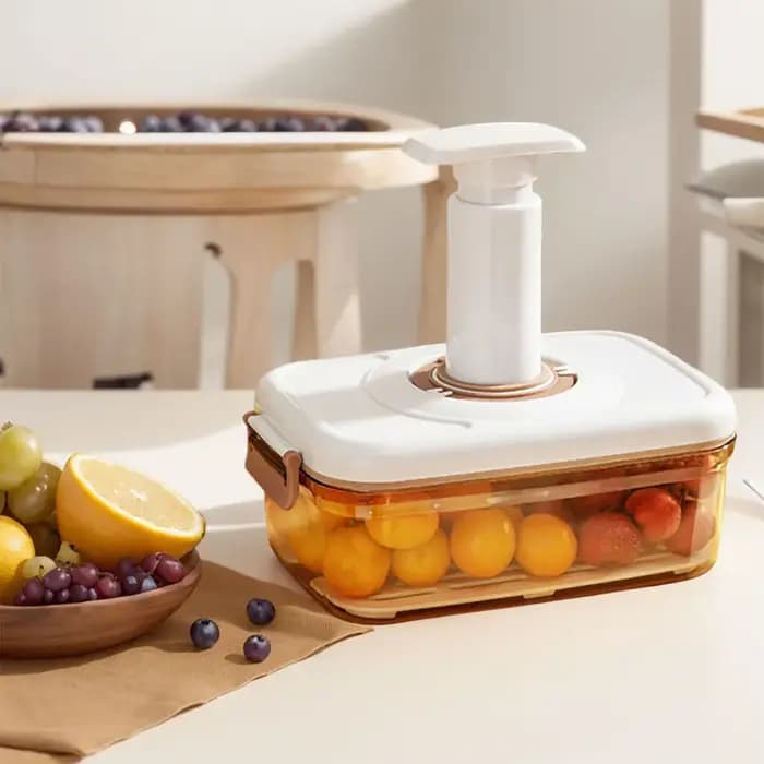 Boîte de conservation alimentaire sous vide avec pompe à vide