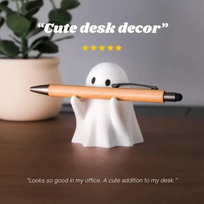 Porte-stylo fantôme - Rangement de bureau en plastique mignon