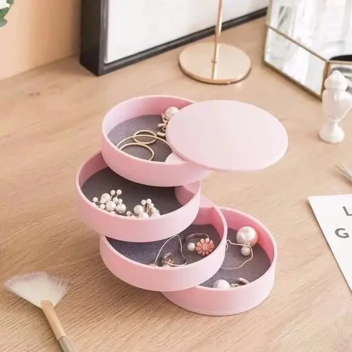 Boîte de rangement de bureau rotative multicouche pour accessoires capillaires, bijoux et maquillage