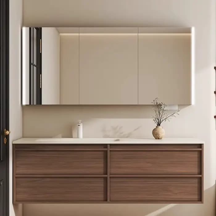 Armoire de salle de bain de luxe en bois