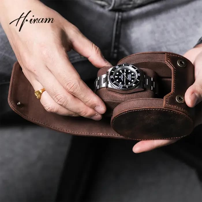 Boîte de montre de luxe en cuir véritable pour hommes et femmes